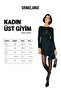 Oscura women's round neck low-cut lace-up front black dress - 7