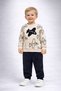 Baby Boy Airplane Embroidered Top and Bottom Set 2 Thread Non-Embroidered Seasonal Tracksuit Set 3-12 Months
