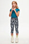 Alphabet Girl's Patterned Knee-Length Leggings Capri