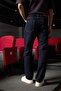 Men's Regular Fit Contrast Stitch Detail Jean Trousers Navy Blue - 5