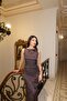 Women's Dress Zero Sleeve Leopard Printed Piece Satin Midi Length Stylish Dress - 5