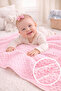 Pink Chickpea Double Layer Baby Girl Blanket Swaddle 100% Cotton Multi-Purpose Cover Seasonal 90X85Cm - 6