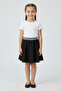 23 April Special Black Skirt with Glitter Elastic Waist and Flounces (Ages 5-14)