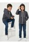 Children's Two Yarn Seasonal Zippered Hooded Sweatshirt MNK0540 SMOKED - 5