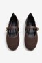 Tweed Fabric Buckled Mary Janes Women's Comfortable Ballet Flats Flat Sole Classic Shoes - 2