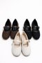 Tweed Fabric Buckled Mary Janes Women's Comfortable Ballet Flats Flat Sole Classic Shoes - 6