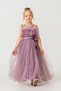 Girl's Robe Layered Special Occasion Evening Dress Mnk0475 Mürdüm