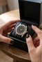 New Season Leather Cord Steel Case Women's Wristwatch Black Cord Minimal Silver Small Case - 2