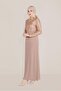Collar Flower Brooched Patterned Dress 40598-1 - 3