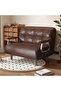 3-in-1 Waxed Oil Leather Sofa with Adjustable Positions,Converts to Sofa Bed & Leisure Lounger - 2