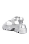 Women Metallic Chunky Sandals in Silver - 3