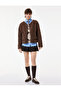 Long Sleeve Buttoned Pocket Detailed Crew Neck Plush Jacket - 2