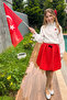 Red and White Concept Girls' Skirt and Blouse Set
