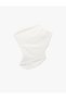 Sleeveless Drape Detailed Asymmetrical T-Shirt - 5