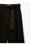 Wide Leg Pants with Pockets and Belt Detail Palazzo Pants - 5