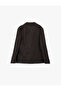 Long Sleeve Wool Blend Buttoned Pocketed Double Breasted Lapel Blazer Jacket - 4