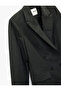 Wool Blend Double-Breasted Collar Pocket Detailed Buttoned Blazer Jacket - 5