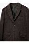 Long Sleeve Wool Blend Buttoned Pocketed Double Breasted Lapel Blazer Jacket - 5