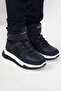 Worf Single Velcro Genuine Leather Anatomical Boys' Boots Navy Blue - 2