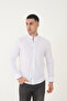 White Judges Collar Lycra Linen Cotton Slim Fit Shirt