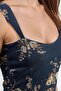 Floral Print Midi Dress with Heart Neckline - 5