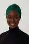 Green Ready-made Hijab Hijab Outdoor and Pool Cap with Cross Hooks - 3