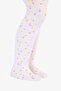 Girl's Pretty Colorful Flower White Pantyhose - 4