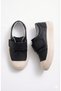 Unisex Black Velcro Children's Sports Shoes Breathable Lightweight Orthopedic Non-Slip Sole Daily Sneakers - 5