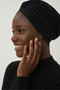 Black Ready-made Hijab Hijab Outdoor and Pool Cap with Cross Hooks - 5