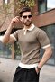 Mink Polo Collar Knitwear Men's T-Shirt E7471 - 2