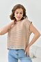 Women's Openwork Boat Neck Casual Summer Blouse 8253Sw - 3