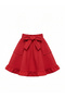 Girl's White Lace Collar and Big Pockets Red Skirt Set (Ages 5-14) - 4