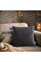 Velvet Anthracite Cushion Cover 45X45Cm Decorative Sofa Pillow Cover Zippered Modern