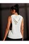 White Hooded Sports Women's Tank Top with Pockets – Casual and Fitness Use - 2