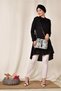 Pleated Hem Tunic with Lace-Up Collar 4066