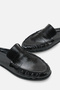 Juliana Black Patent Leather Unisex Closed Front Flat Sole Comfortable Stylish Sabo Loafer Moccasin Slippers - 5