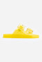 Jelly Pop Transparent Yellow Double Buckle Detail Women's Beach Slippers - 4