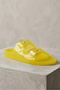 Jelly Pop Transparent Yellow Double Buckle Detail Women's Beach Slippers - 5