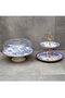 Blue Gold Set of 2 Ceramic Cake Pan and Layered Cookie Container - 3