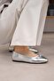 Liv Silver Color Blunt Toe Bowknot Women's Shoes Ballet Flats - 4