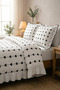 Double Duvet Cover Set %100 Cotton with Heart and Bow Decorations - 3