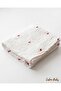 قطعتان من الموسلين المطرز بنمط الكرز باللون الأحمر - 110x110 سم - 3
