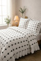 Double Duvet Cover Set %100 Cotton with Heart and Bow Decorations - 7