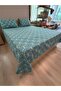 Sonia 100% Cotton Double Pique Set Bedspread with Pillowcases |   Pike |   Oyster Turquoise - 7