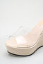 Beige Transparent Wedge Heel Women's Slippers Katerina - 5