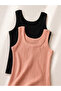 Cotton Combed Camisole Fabric Thick Strap Oval Neck Black and Powder Color Women's 2-Piece T-Shirt Singlet - 6