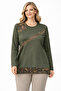 Women's Middle Age and Above Laser Print Patterned Mother Combed Cotton Blouse 30583