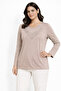 New Pattern Stone Embroidered Round Neck L Stretch Fabric Mother Combed Cotton Blouse 6670 - 3