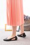 Women's Leather Open-Side Ballet Flats for Home and Outdoor Wear - 3