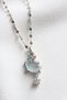 Non-Tarnish Women's Steel Zircon Stone Moon Stone Crescent Star Pendant Necklace